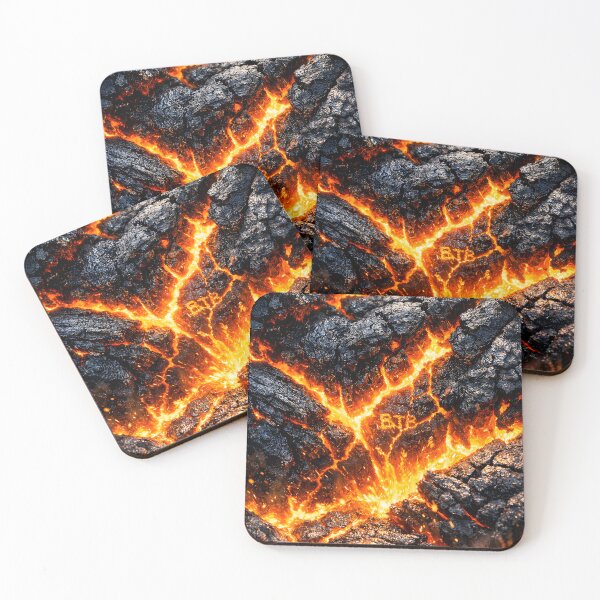 Item preview, Molten Lava Cracks – Fiery Volcanic Rock Texture Art designed and sold by BTBArtwork.