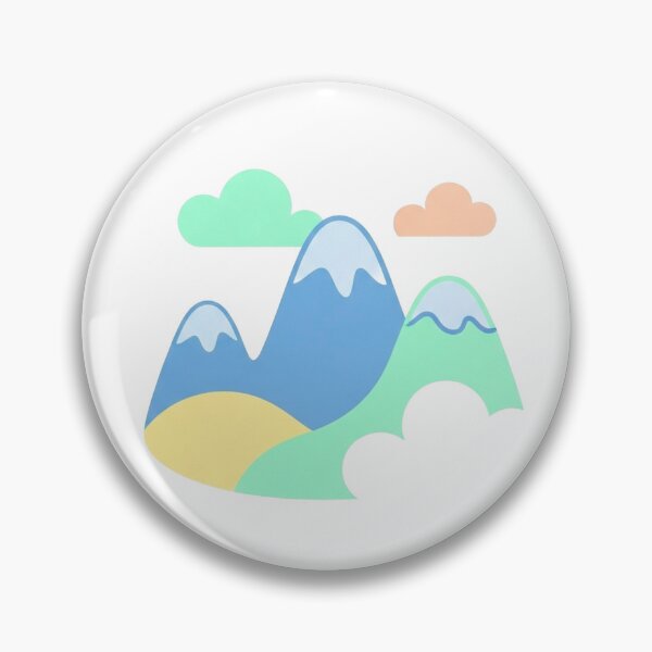 Item preview, Serene mountain scene with pastel-colored hills and a clear blue sky designed and sold by VerizalShop.