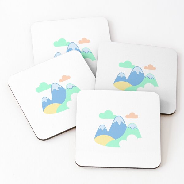 Item preview, Serene mountain scene with pastel-colored hills and a clear blue sky designed and sold by VerizalShop.