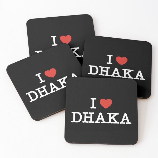 Item preview, I Love Heart Dhaka Bangladesh and Map Typewriter font (white & red) designed and sold by dezanli.