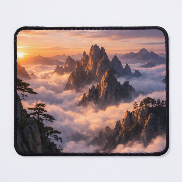 Item preview, Mountain Peaks Above the Clouds at Sunrise – Serene Nature Landscape designed and sold by BTBArtwork.