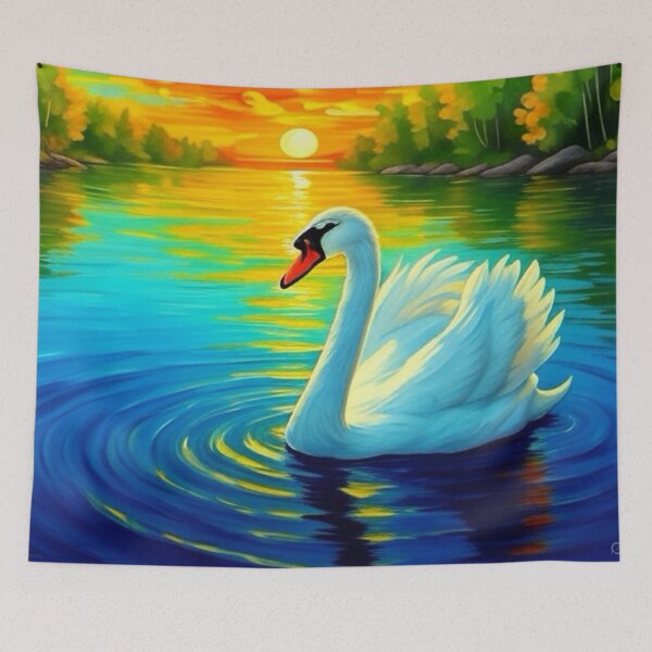 Item preview, Swan at Sunset designed and sold by TinCatOutPost.