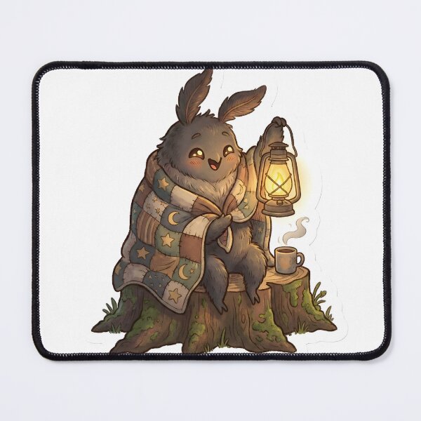 Item preview, Cute Cozy Mothman with Glowing Lamp and Blanket Aesthetic designed and sold by StickyGuys.