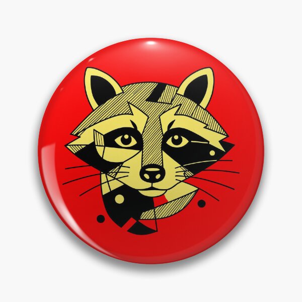 Item preview, Minimalist Raccoon Cubist Modern Wildlife Procyonidae  designed and sold by The Sticker Bureau.