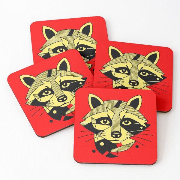 Item preview, Minimalist Raccoon Cubist Modern Wildlife Procyonidae  designed and sold by The Sticker Bureau.