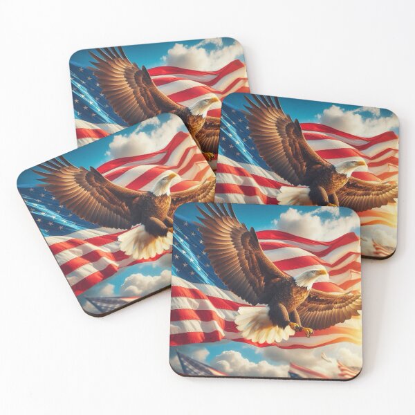 Item preview, Bald Eagle Flies With The Flag designed and sold by TinCatOutPost.