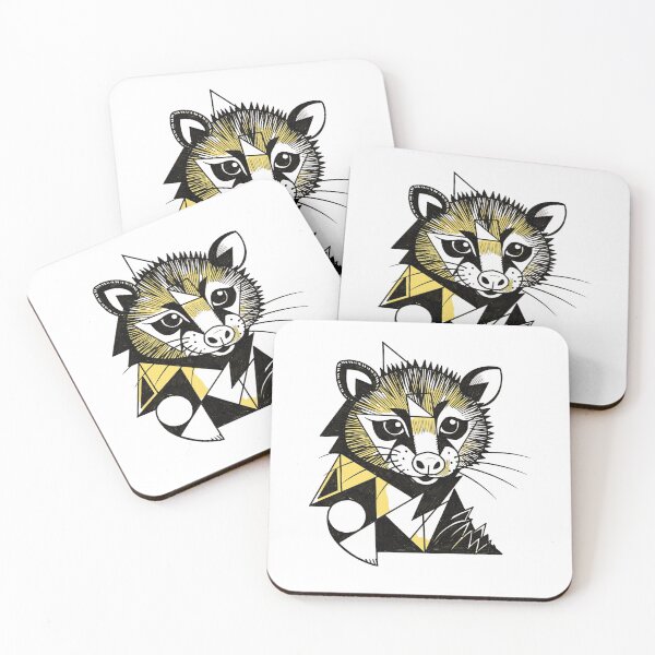Item preview, Minimalist Opossum Cubist Modern Retro Possum  designed and sold by The Sticker Bureau.