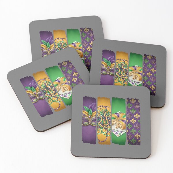 Artikelvorschau, Mardi Gras Four Panel New Orleans Fleur-De-Lis King Cake entworfen und verkauft von KristineLi.