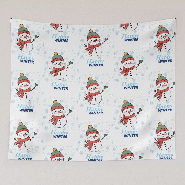 Item preview, Happy Winter Cute Snowman Illustration designed and sold by Anju_an_artist.
