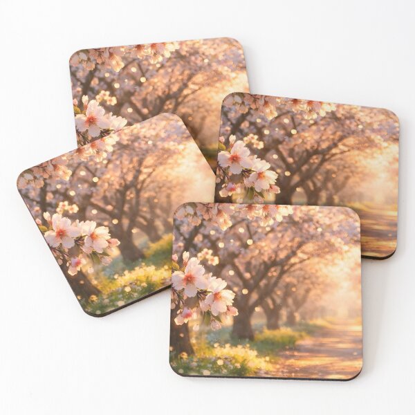 Item preview, Golden Spring Blossom Path – Dreamy Floral Landscape with Warm Light designed and sold by Mobile Cases Store.