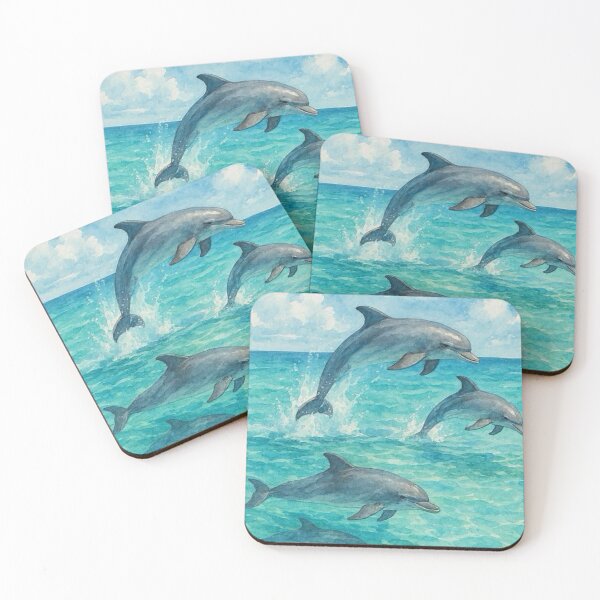 Item preview, Playful Dolphins in a Tropical Sea designed and sold by TinCatOutPost.