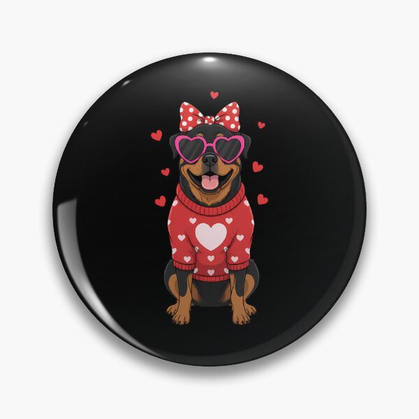 Item preview, Cute Rottweiler Valentine Dog in Hearts Sweater designed and sold by VividDripCo.