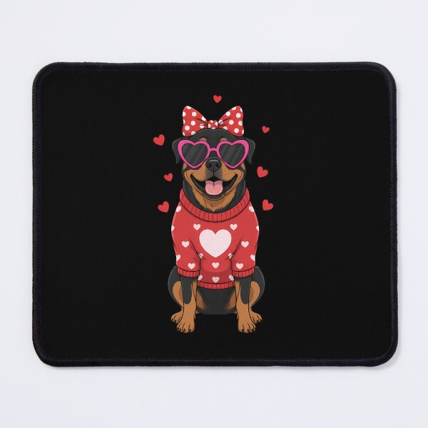 Item preview, Cute Rottweiler Valentine Dog in Hearts Sweater designed and sold by VividDripCo.