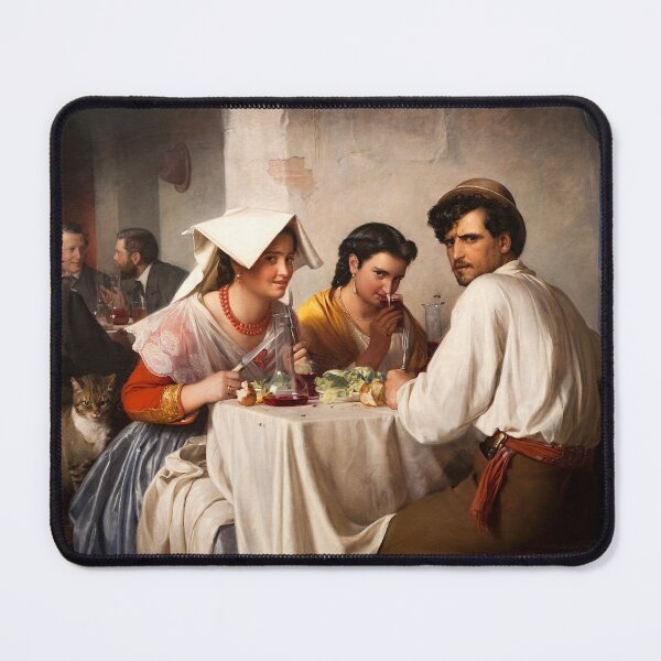 Item preview, In a Roman Osteria - Carl Bloch - Danish Painter - Oil on Canvas 1866 -  Remastered / Recolored designed and sold by HeavyHits.