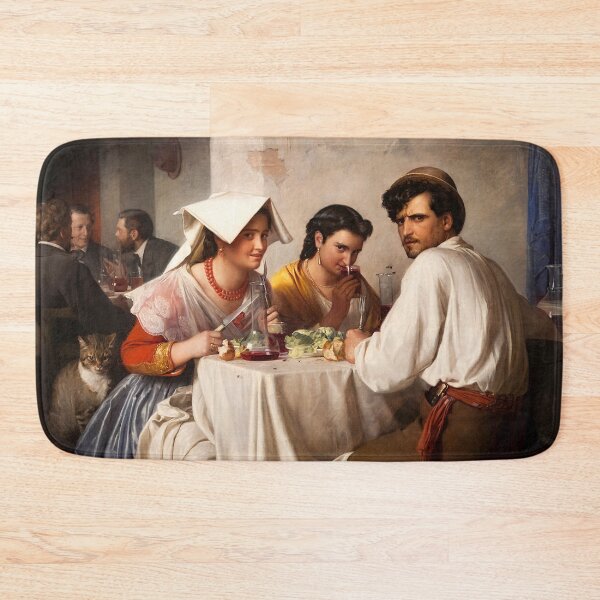 Item preview, In a Roman Osteria - Carl Bloch - Danish Painter - Oil on Canvas 1866 -  Remastered / Recolored designed and sold by HeavyHits.