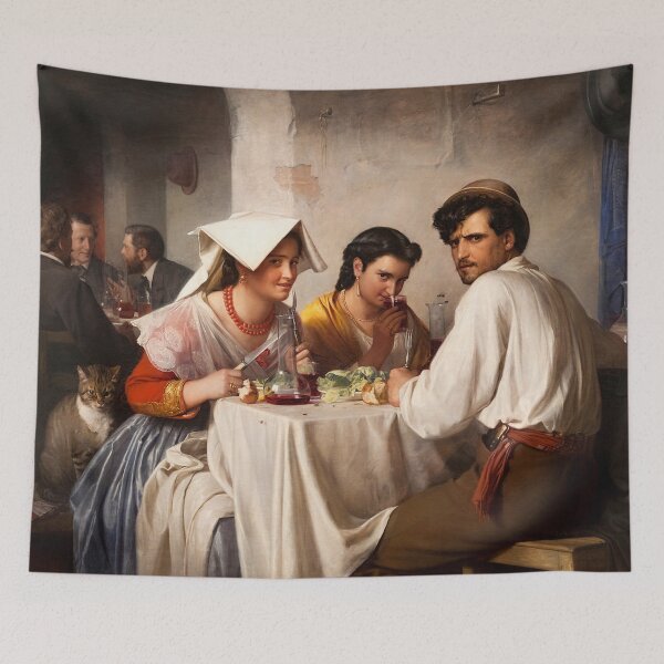 Item preview, In a Roman Osteria - Carl Bloch - Danish Painter - Oil on Canvas 1866 -  Remastered / Recolored designed and sold by HeavyHits.