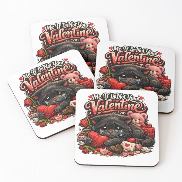 Item preview, Cute Black Cat Valentine Funny Quote valentine Celebration designed and sold by PluffyPanda.