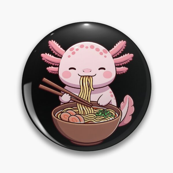 Aperçu de l'œuvre Axolotl kawaii mangeant des ramen créée et vendue par Clauxel.