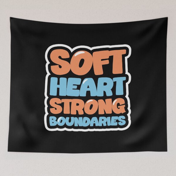 Item preview, Soft Heart Strong Boundaries Retro Bubbly Typography designed and sold by Indraokta22.