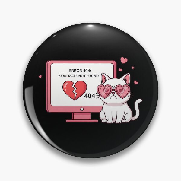 Item preview, Error 404 Soulmate Not Found Cat | Funny Anti-Valentine's Day designed and sold by VividDripCo.