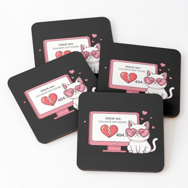 Item preview, Error 404 Soulmate Not Found Cat | Funny Anti-Valentine's Day designed and sold by VividDripCo.