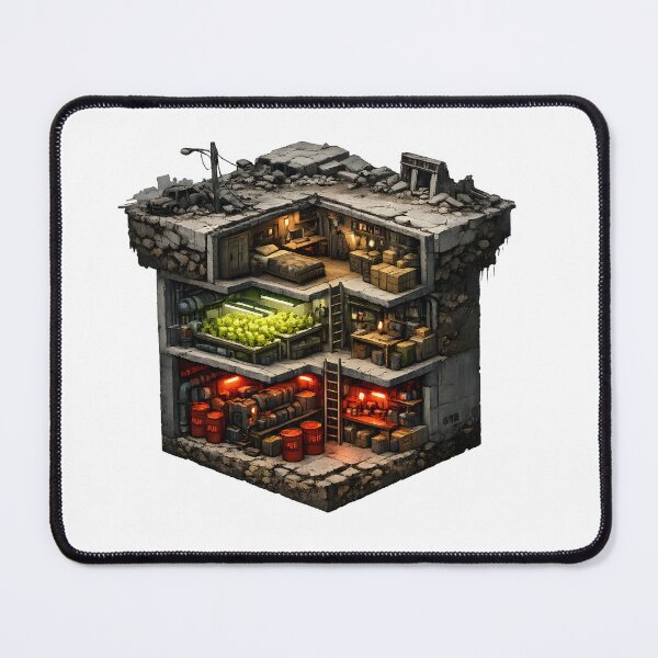 Item preview, Underground Survival Bunker – Post Apocalyptic Cutaway Illustration designed and sold by BTBArtwork.