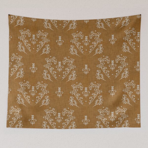 Item preview, Fern Heart Country Floral - Vintage Ochre Gold Cottage Core Farmhous designed and sold by LoveAlways-AEP.