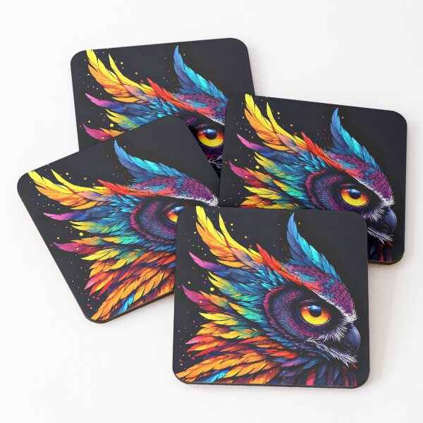 Item preview, Modern Owl Neon Feather Style designed and sold by Neer arts.