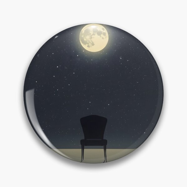 Item preview, The Midnight Seat: Modern Minimalist Surreal Full Moon and Starry Sky Wall Art designed and sold by Cozyartsss.