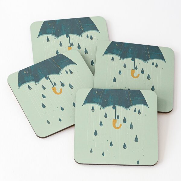 Item preview, Celestial Shelter: Modern Minimalist Surreal Umbrella and Raindrop Sky Art designed and sold by Cozyartsss.