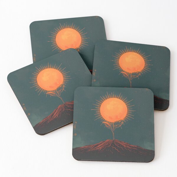 Item preview, Solar Sprout: Mystical Minimalist Sun Flower Celestial Growth Abstract Art designed and sold by Cozyartsss.