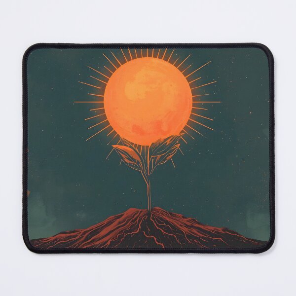 Item preview, Solar Sprout: Mystical Minimalist Sun Flower Celestial Growth Abstract Art designed and sold by Cozyartsss.