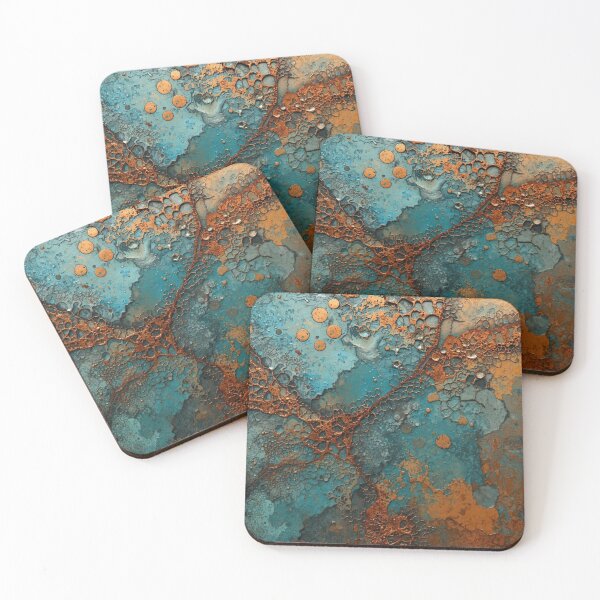 Item preview,  Turquoise Patina and Oxidized Copper Abstract designed and sold by The Rust Lab.