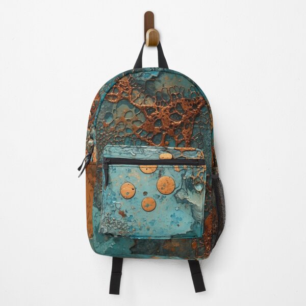 Item preview, Turquoise Patina and Oxidized Copper Abstract designed and sold by The Rust Lab.