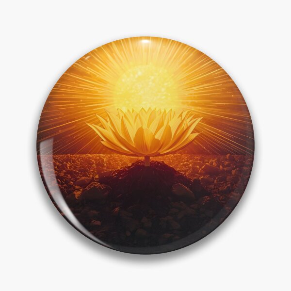 Item preview, Solar Lotus: Radiant Golden Flower and Sunburst Surreal Spiritual Art designed and sold by Cozyartsss.