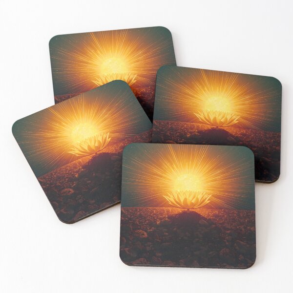Item preview, Solar Lotus: Radiant Golden Flower and Sunburst Surreal Spiritual Art designed and sold by Cozyartsss.