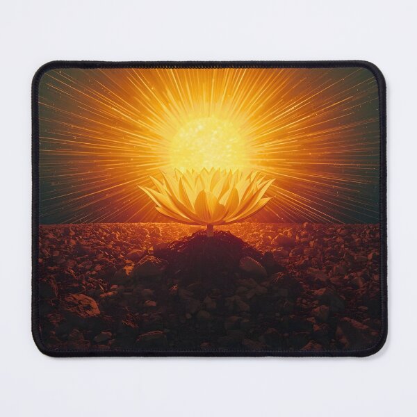 Item preview, Solar Lotus: Radiant Golden Flower and Sunburst Surreal Spiritual Art designed and sold by Cozyartsss.