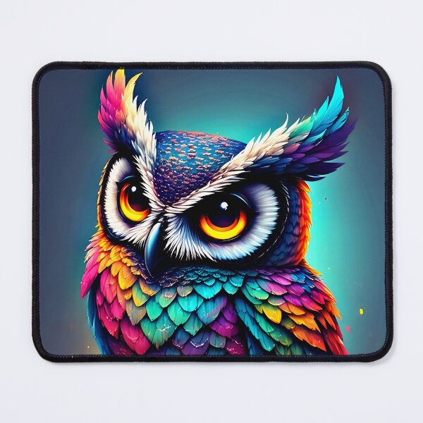 Item preview, Rainbow Owl Neon Feather Style designed and sold by Neer arts.