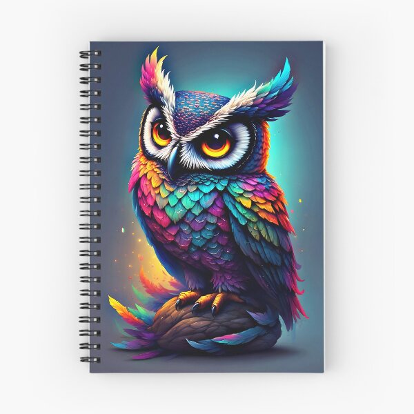 Item preview, Rainbow Owl Neon Feather Style designed and sold by Neer arts.