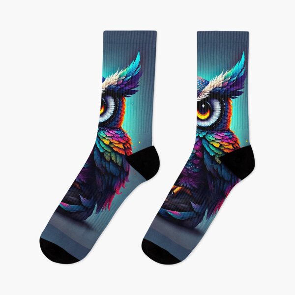 Item preview, Rainbow Owl Neon Feather Style designed and sold by Neer arts.