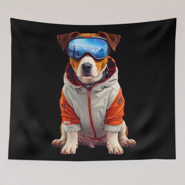 Item preview, Jack Russell Terrier Ski Dog Art – Cute Winter Dog Illustration for Ski Lovers designed and sold by Fredster1966.