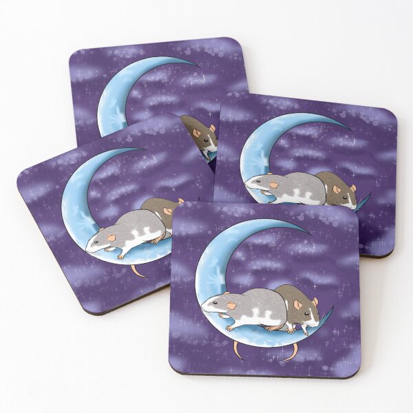 Item preview, Moon Rat Coasters designed and sold by CozyHollow.