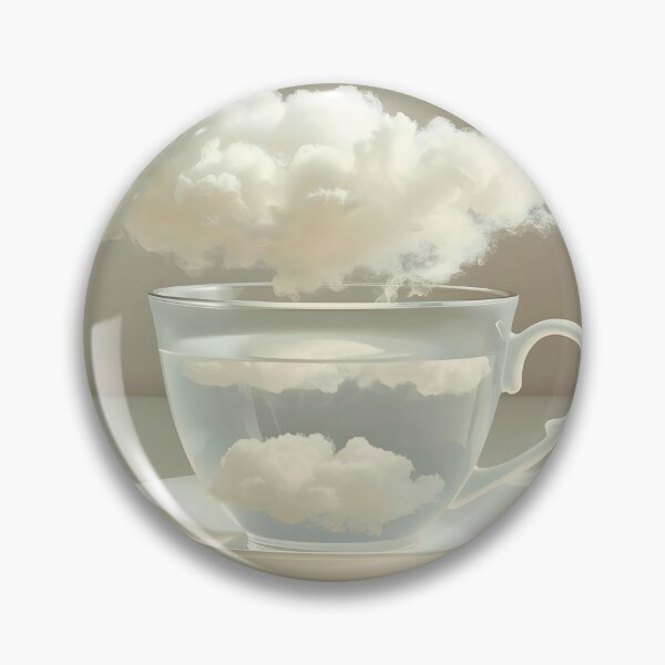 Item preview, Cloud in a Cup: Modern Minimalist Surreal Tea and Floating Clouds Art designed and sold by Cozyartsss.