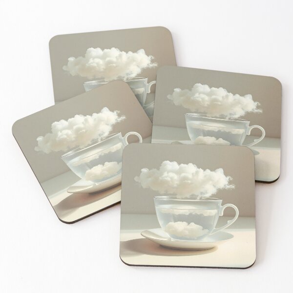Item preview, Cloud in a Cup: Modern Minimalist Surreal Tea and Floating Clouds Art designed and sold by Cozyartsss.