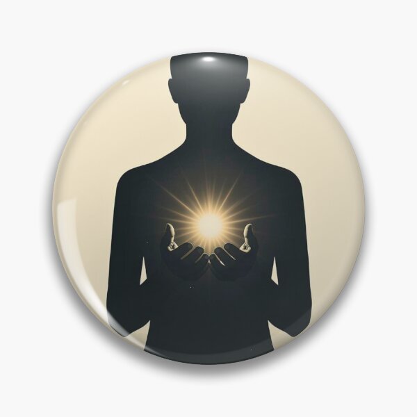 Item preview, The Inner Sun: Minimalist Spiritual Silhouette Holding Radiant Light Art designed and sold by Cozyartsss.