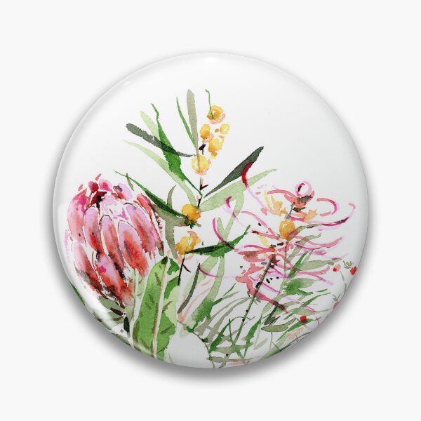 Item preview, Quiet Love Protea – Watercolor Floral Bouquet Illustration designed and sold by Little Garden Watercolors.