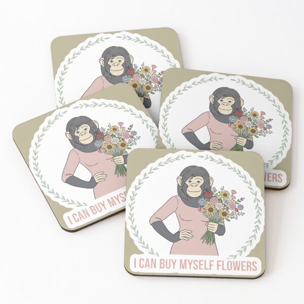 Item preview, Sassy Chimp: I Can Buy Myself Flowers designed and sold by Prints & Pulse.