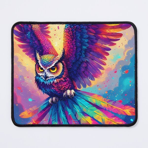Item preview, Flying Owl Freedom Wings Colorful Fantasy Bird designed and sold by Neer arts.