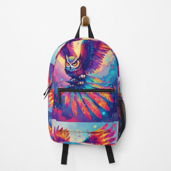 Item preview, Flying Owl Freedom Wings Colorful Fantasy Bird designed and sold by Neer arts.