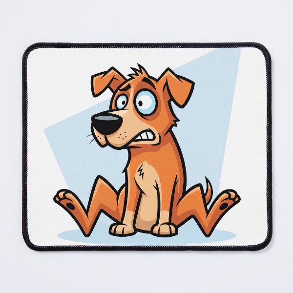 Item preview, Nervous Funny Dog Cartoon Illustration designed and sold by i1ovedogs.